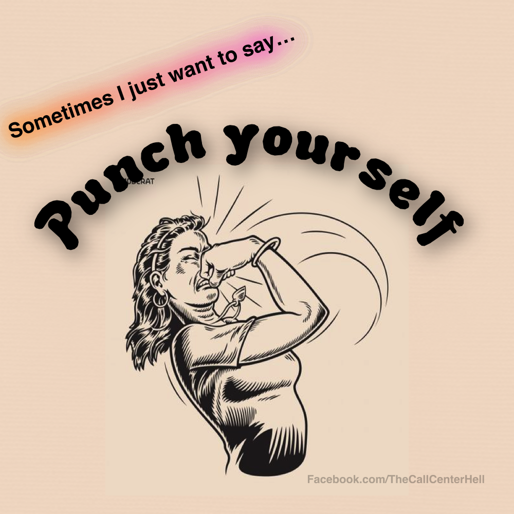 Call_CenterHell's tweet photo. obnoxious people be lucky my super power is patience. #punchyourself #callcenterhell #TGIF http://t.co/8xbe2GotIt