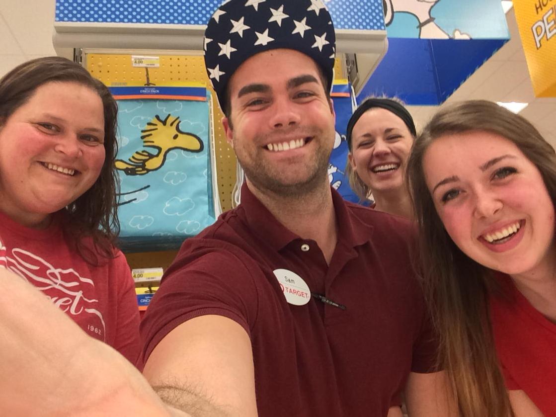 TGTSam's tweet photo. Sherri's last salesfloor shift! Reins passed to @Michello94 #ingoodhands #willbemissed http://t.co/3FWyQvYwC3