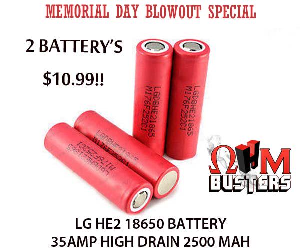 ohmbusters's tweet image. Memorial Day Special!!

2 LG HE2 Batteries - 10.99!

ohmbusters.com/2x-lg-he2-1865…

#Vape #vapelife #vapedeals @ohmbusters