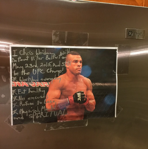 ufc's tweet photo. It's #UFC187 weigh-in day and @ChrisWeidmanUFC talks about his diet plan. Via @AskMen
http://t.co/ZDNJeRrkQX http://t.co/hztAwgIY8L