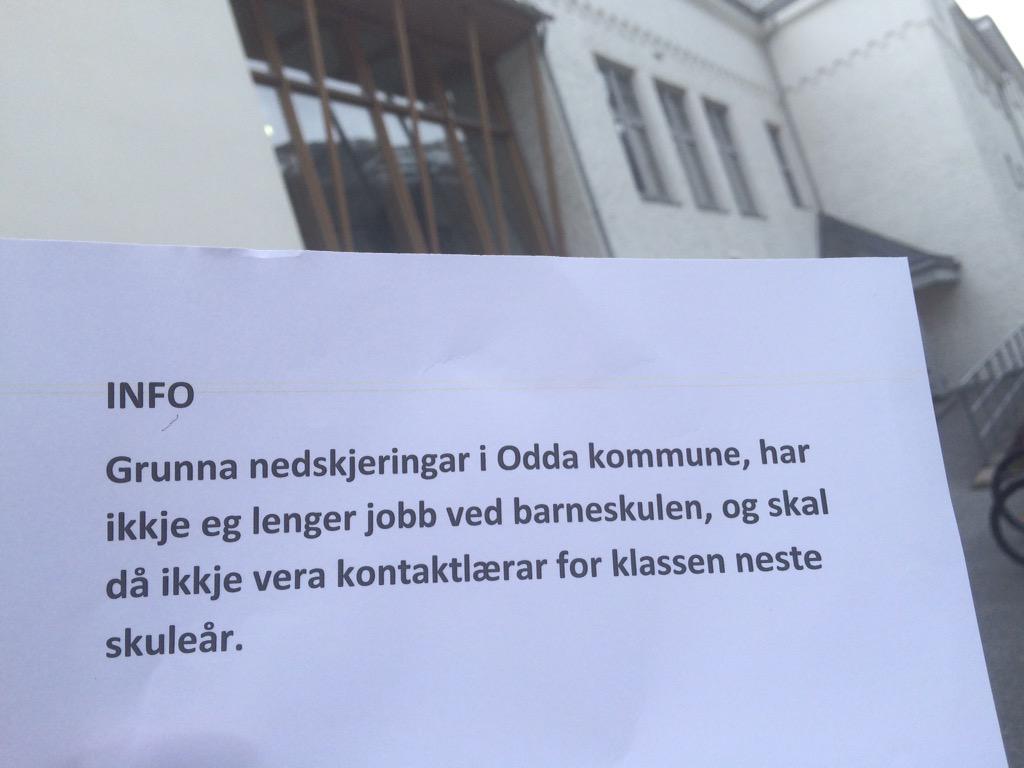 I dag vart eg møtt av ein gråtande 2. klasse då eg henta på skulen. Dette her, det er dårleg samfunnsøkonomi altså.