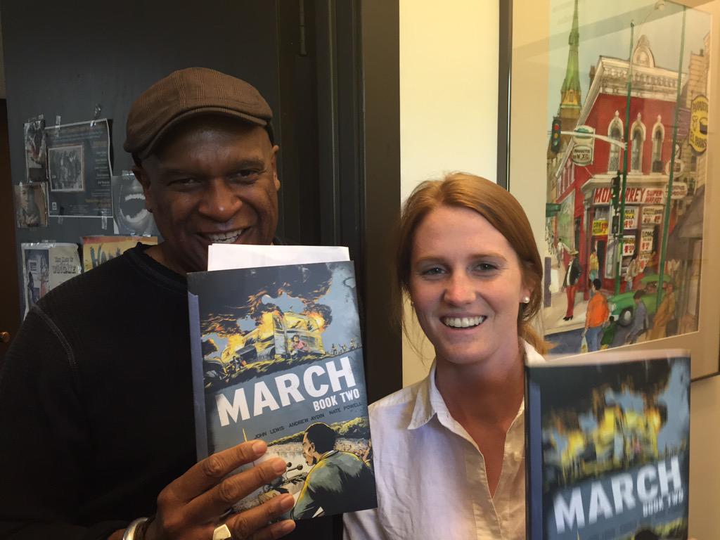 EganOfficeUECP's tweet photo. We got our set of #MarchBook 2!Can't wait to bring it to the kids @repjohnlewis @andrewaydin @Nate_Powell_Art http://t.co/QnJngkCXx6