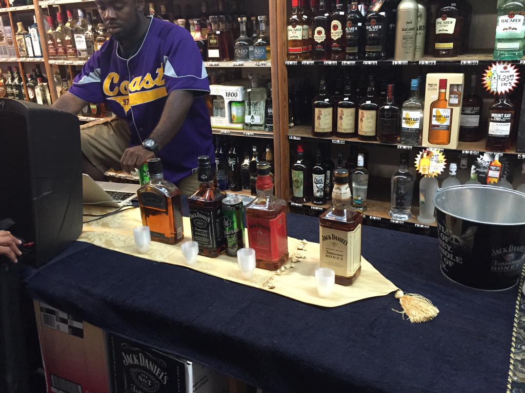 BWP12345's tweet photo. Jack Daniels taste testing at MB liquors 21st ave N MB #Bikefest2k15 @JackDaniels_US coast97.3 http://t.co/VwkLGYUBwU