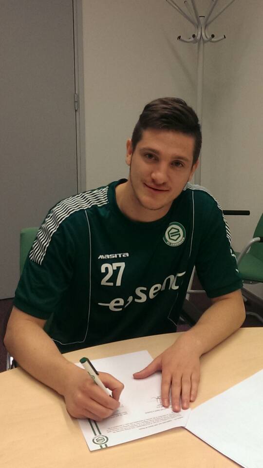 Denkovski signing his deal; photo: His Facebook Denkovski signing his deal; photo: His Facebook