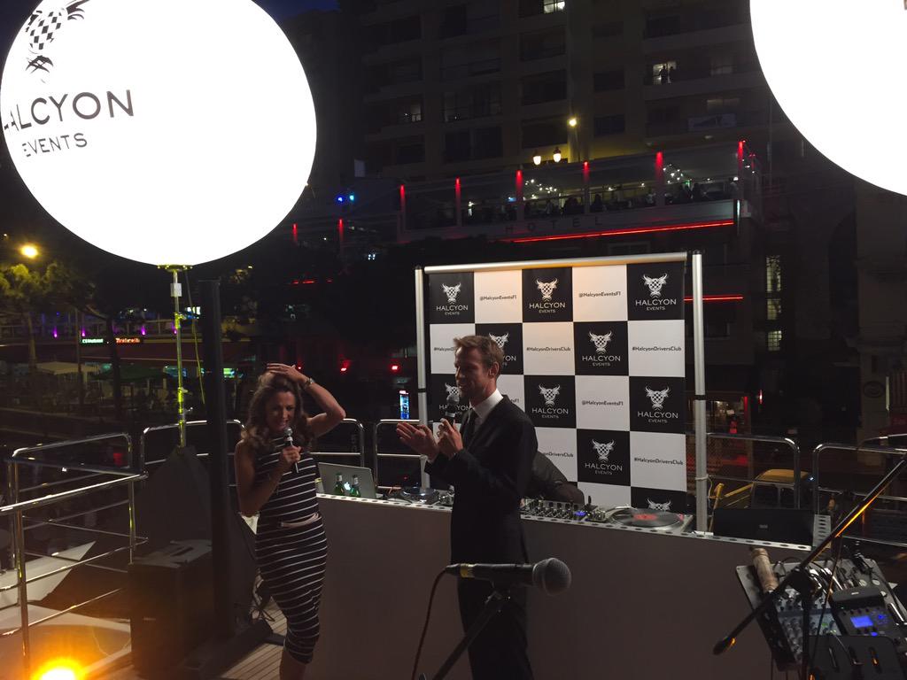 SimonPeach's tweet photo. .@JensonButton speaking at the #HalcyonDriversClub on the eve of qualifying. "It's a long weekend & a great weekend" http://t.co/oQ1LoDYJ6t
