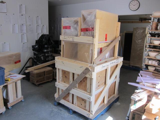 WilcoxStudio's tweet image. 1 ton of work on 2 pallets. Travelling 2700 km for installation @gardinermuseum. Lots more room in my studio now!