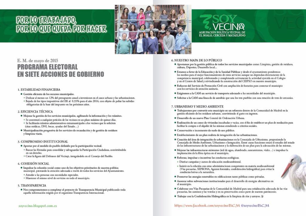 SoyVecinoBCM's tweet photo. #ProgramaSoyVecino #Mataelpino #Cercada #ElBoalo!
X lo trabajado, x lo q qda x hacer #VotaSoyVecino @blancamarinas http://t.co/kDPwbsEWQJ