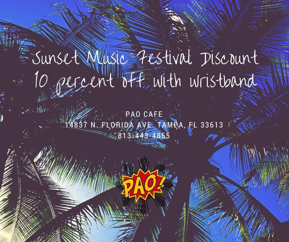 paocafetampa's tweet photo. #Tampa ravers! Come out to PAO during @SMFTampa and get 10% off with your wristband #SMFTampa #Tampa http://t.co/HwJF3iExfu