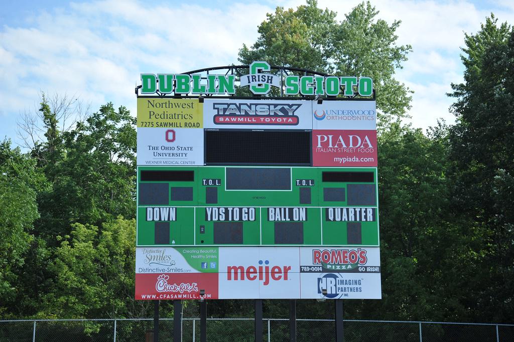 Dublin Scioto High School 
Dublin Scioto Stadium
Capacity: 5,000 
<a href="/sciotofootball/">Scioto Football</a> <a href="/DSHSCheer/">Dublin Scioto Cheer</a>