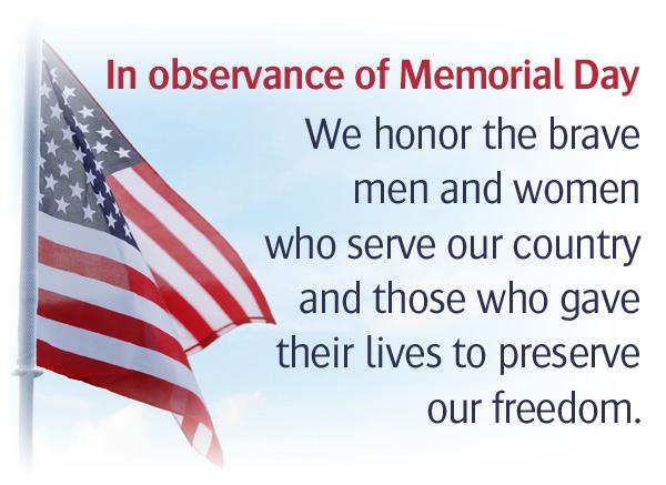 Have a safe, enjoyable holiday weekend!