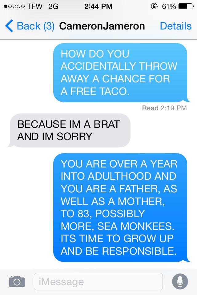 MaddLett's tweet photo. he threw away a free taco coupon. http://t.co/qfWVvcoKee