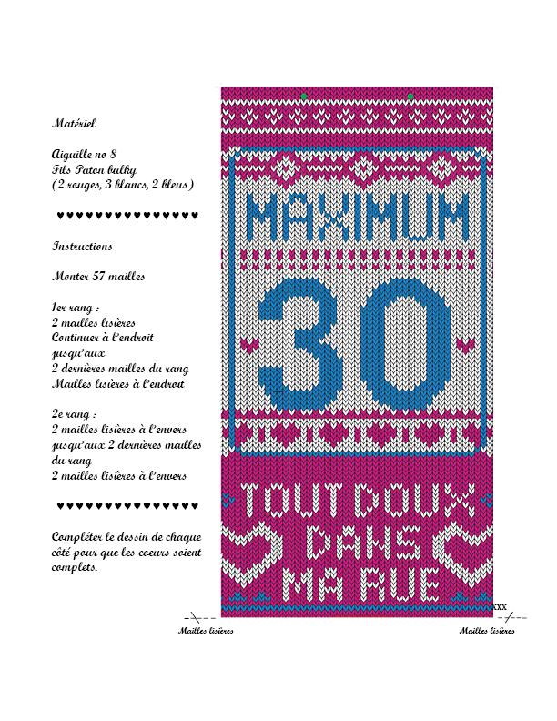 SO_MTL's tweet image. Prenez ça #Toutdoux en fin de semaine. Tricotez votre panneau de 30 km/h en suivant les instructions de notre patron!