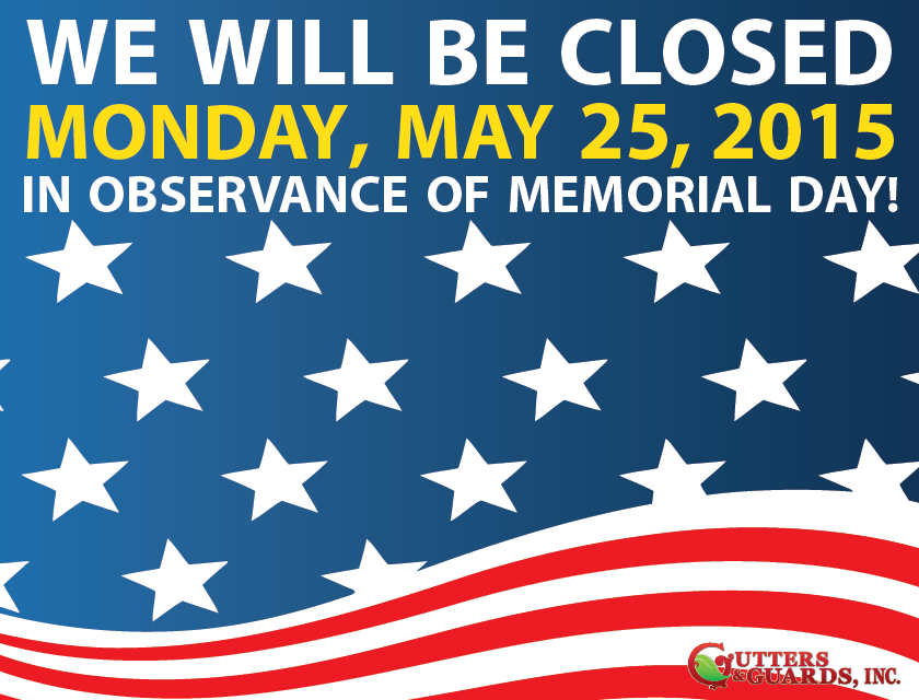We will be closed, Monday, May 25, in observance of Memorial Day! #memorialday2015 |