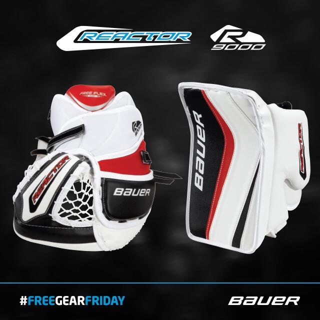 BauerHockey's tweet photo. This #FreeGearFriday is for the goalies! Follow &amp; RT by 5/26 for a chance to win a #Reactor9000 glove &amp; blocker! http://t.co/Ge4tOyi1Fw