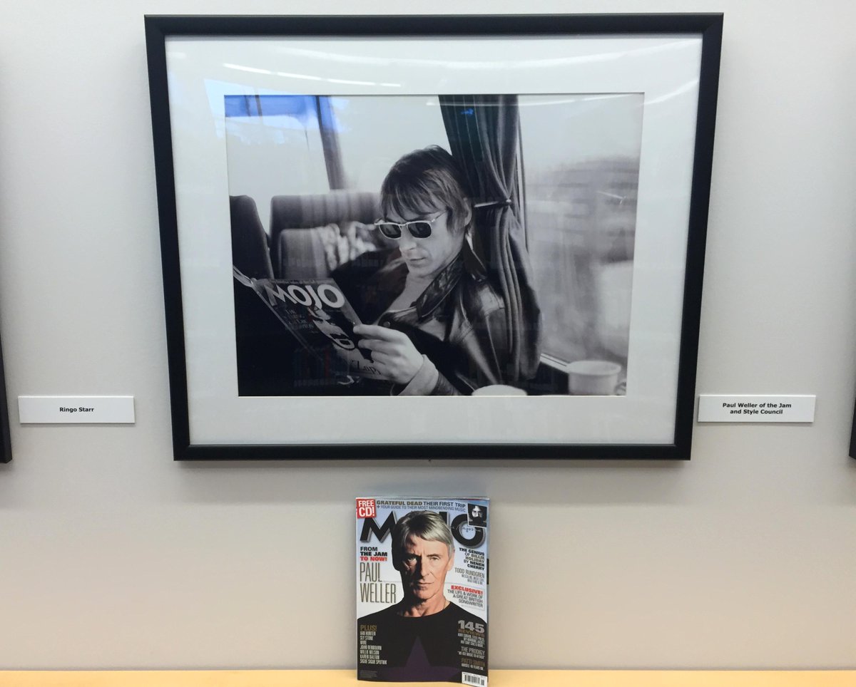 Andy_Leach_'s tweet photo. Just noticed this interesting coincidence today at the @RockHallLibrary involving @paulwellerHQ and @MOJOmagazine. http://t.co/oHC1TKHeOe
