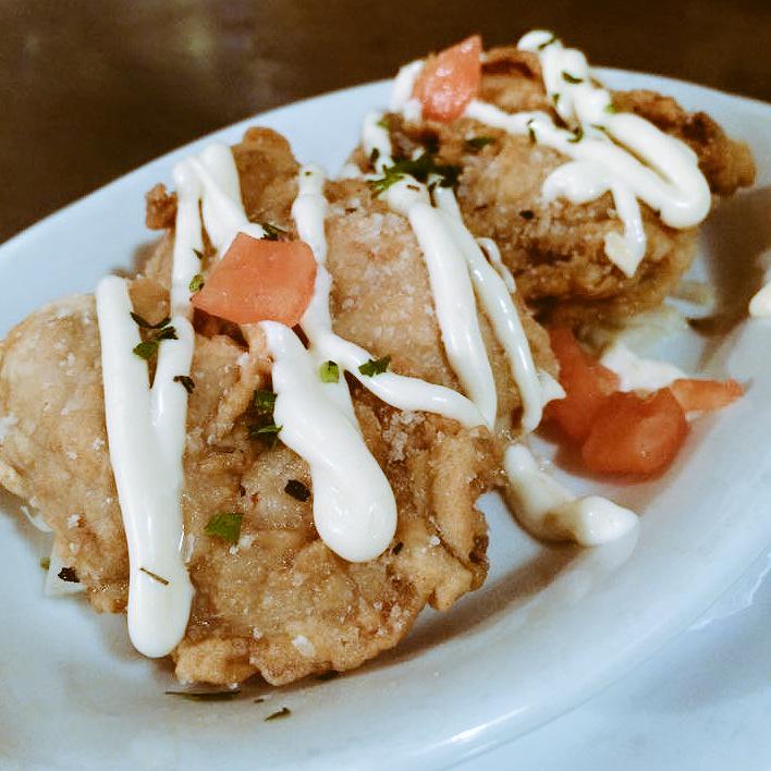 CochonBYOB's tweet photo. Deep-fried oysters with bacon aioli. Open at 5:30, walk-ins welcome. http://t.co/yH148Tofhz