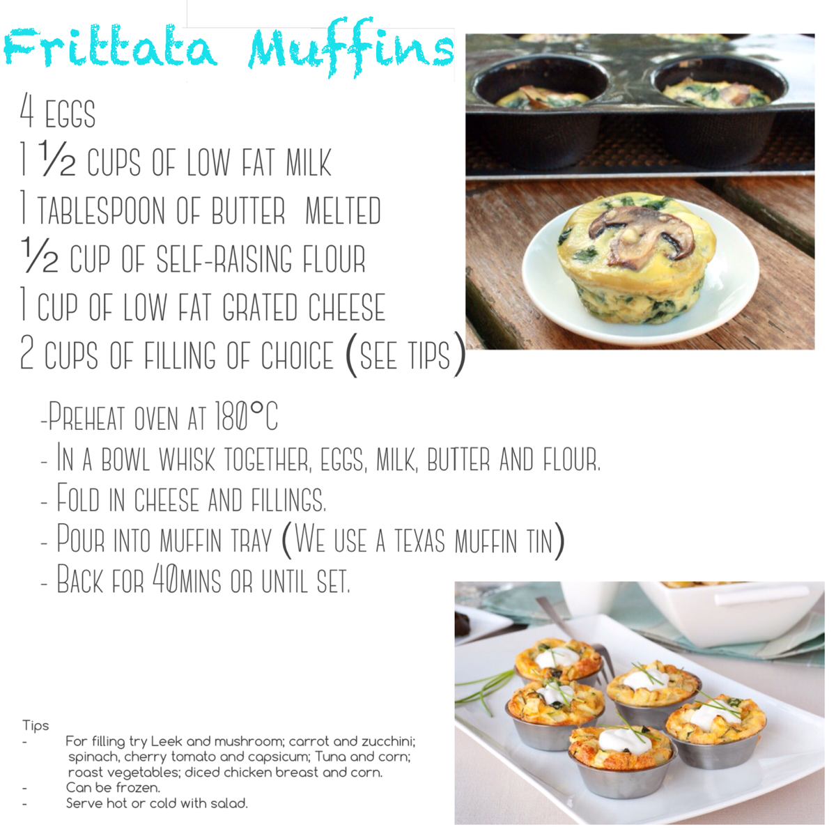 physiosthmelb's tweet photo. A yummy recipe from Dietitian Siobhan Floyd! http://t.co/LeduhED8aI #fittatamuffins #healthy http://t.co/G4TvFskevy