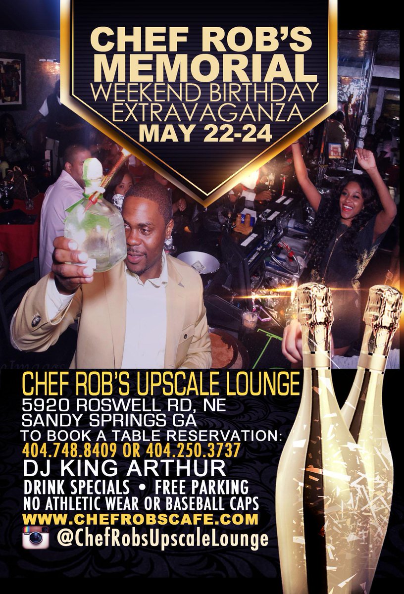 FloOnEnt's tweet photo. Memorial Weekend Kickoffs NOW at Chef Rob's Upscale Lounge! 5920 Roswell Rd, NE, Sandy Springs http://t.co/5XbCEef9JB