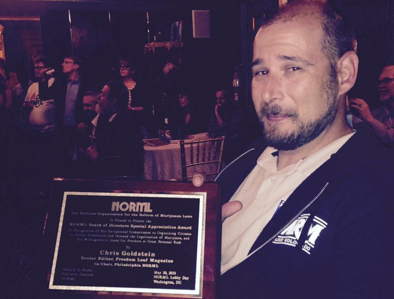 CelebStoner's tweet photo. Congrats to Chris Goldstein and the other recipients of #NORMLDC Awards http://t.co/XaBNo4VUke @FreedomLeafInc http://t.co/zb9gqzAWlu