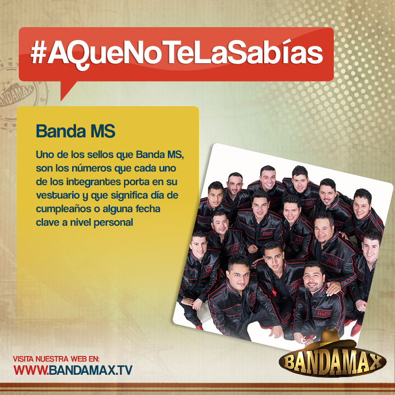 PatronasdeMS's tweet photo. "@TvBandamax: #AQueNoTeLaSabías:
Uno de los sellos q @BANDA_MS son los números que cada uno de los integrantes porta http://t.co/aDu90l7AtA"