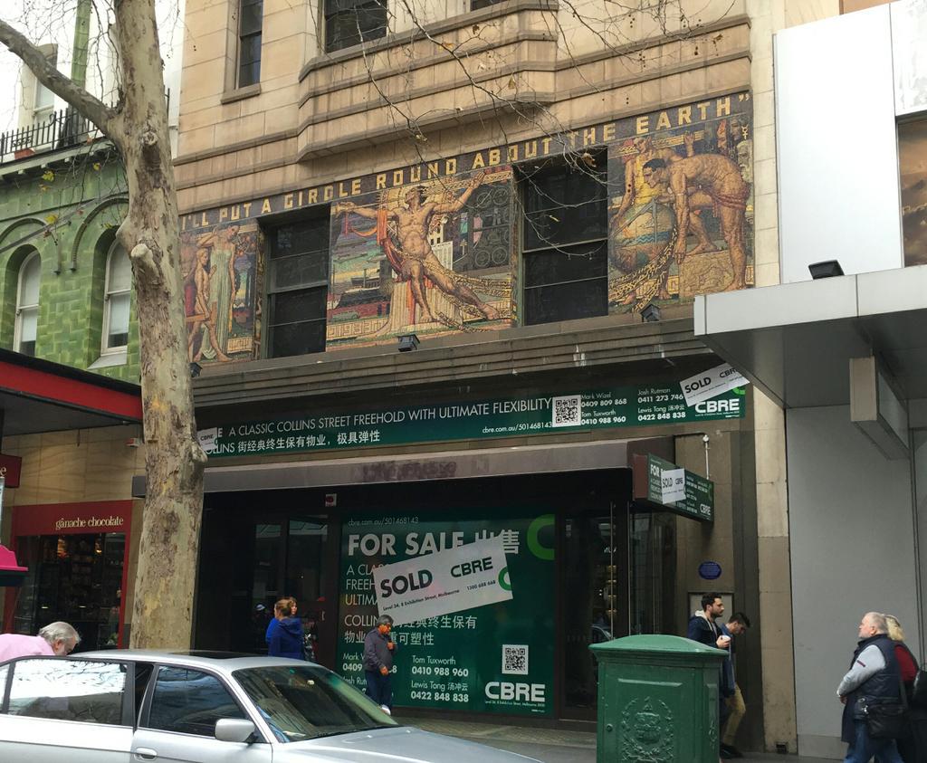 JoshRutman's tweet image. #Sold stickers on Newspaper House in Collins St @MarkWizel @Lewis__Tong @cbreAustralia afr.com/real-estate/co… via