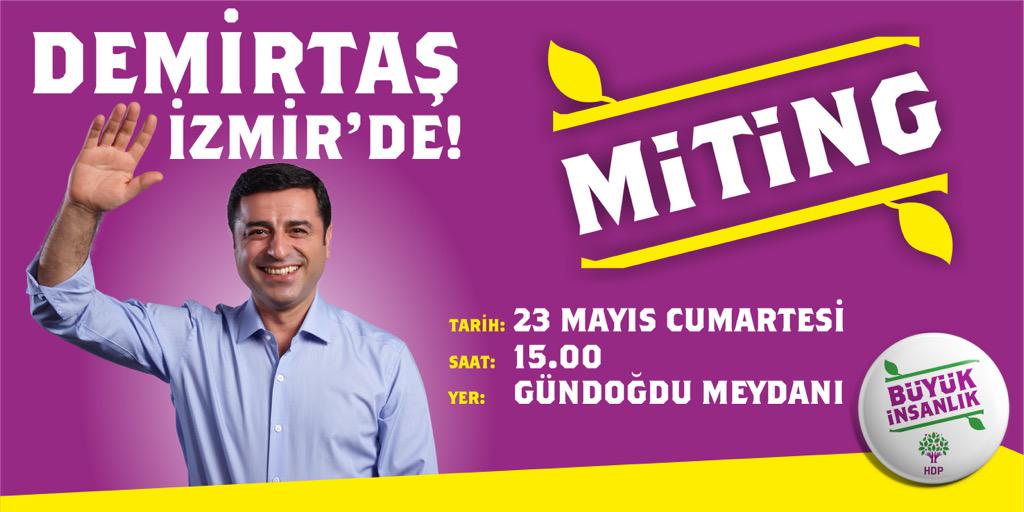 DEMizmir's tweet photo. Bugün #Demirtaşİzmirde!

Saat: 15.oo
Yer: Gündoğdu Meydanı http://t.co/mHzPm114p1