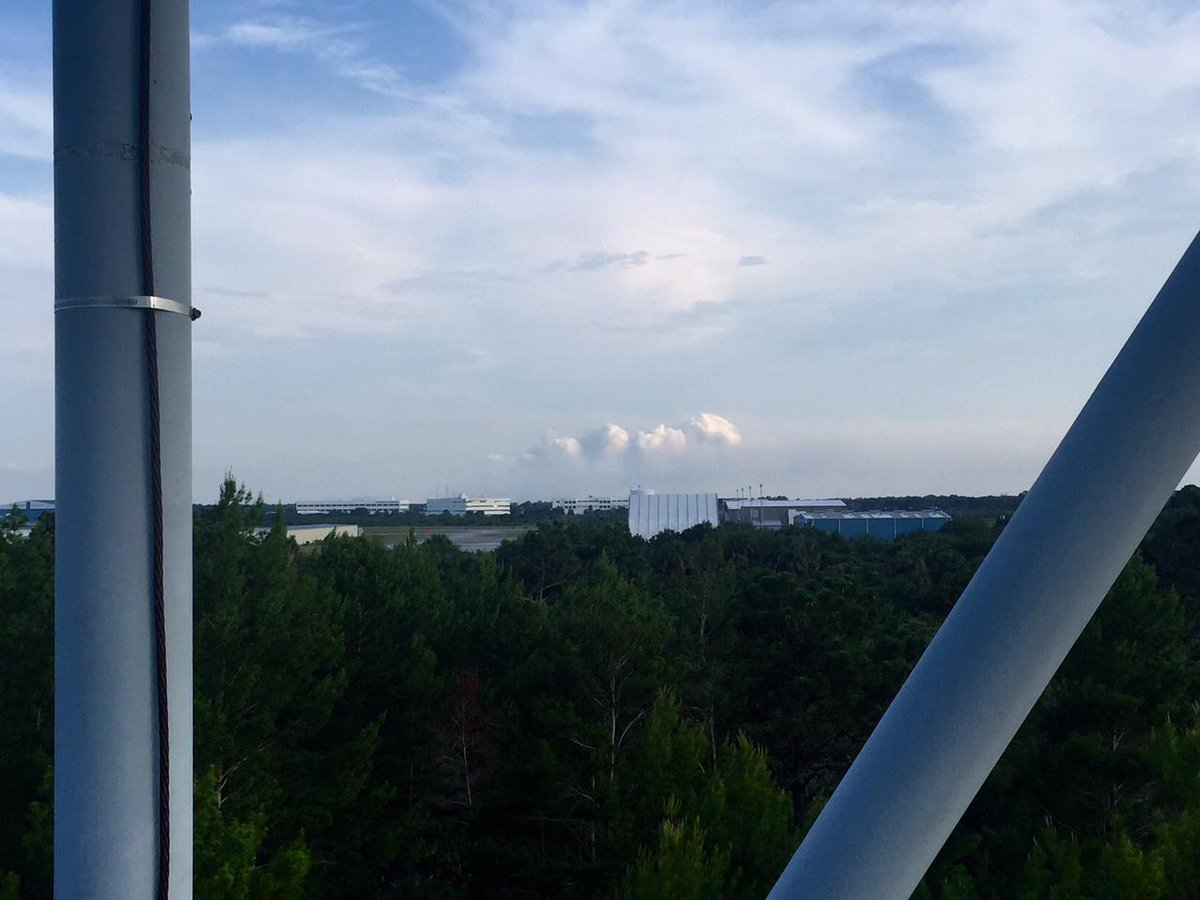 NWSMelbourne's tweet photo. #Pyrocumulus clouds from the #Terkam wildfire in Palm Bay from our radar tower. We're providing weather support now. http://t.co/QM7FMiMBiA