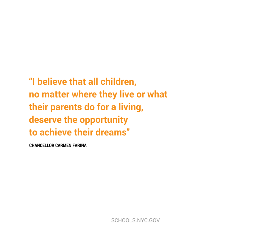NYCSchools's tweet photo. RT if you agree with Chancellor Fariña.
http://t.co/IRVEzU0kMQ http://t.co/L5oY8tBKdr