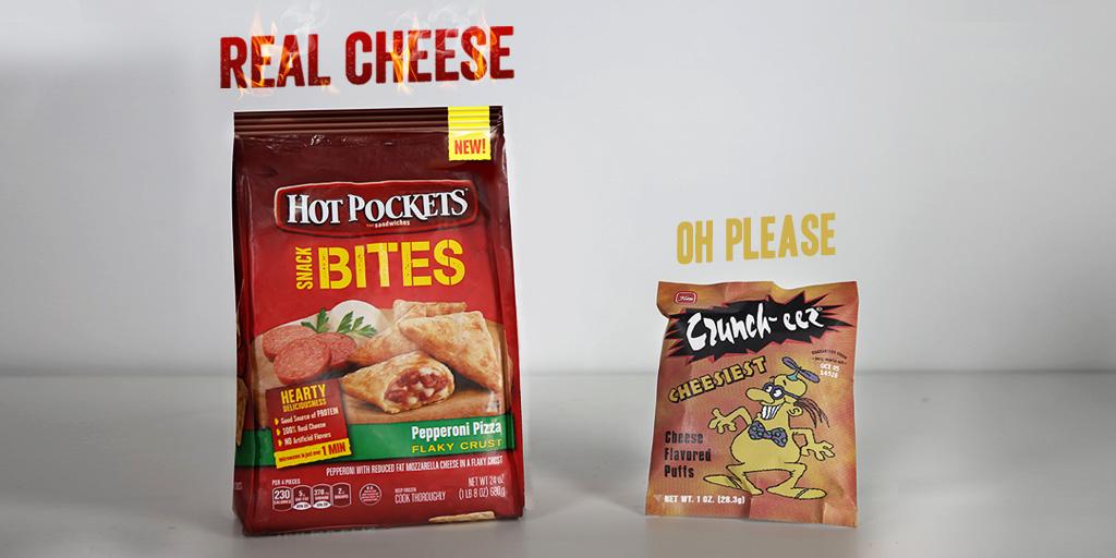 Hot Pockets #SnackBites feature Real Cheese. Other snacks? Not so much.