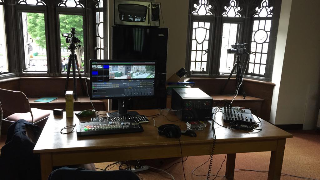 ConcordiaSem's tweet photo. Here's an inside peek at the video command center for #Commencement #cslgrad http://t.co/Us029i6lbb