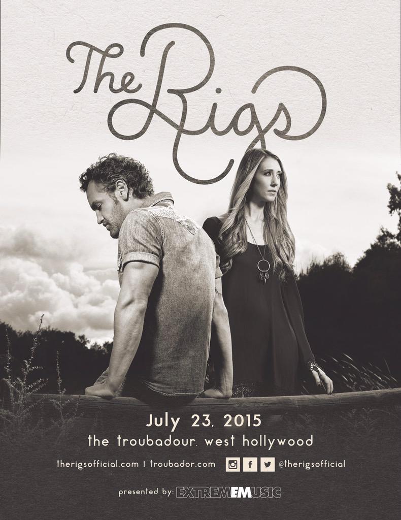 TheRigsOfficial's tweet photo. Thrilled to announce that for our debut Los Angeles show, we will be headlining @theTroubadour on July 23! http://t.co/wVEkfMoWkf