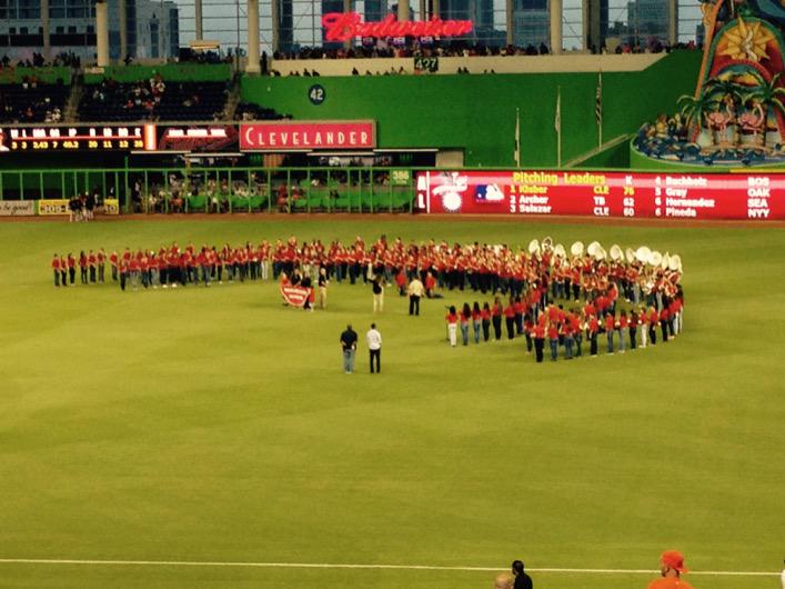 Bltz90's tweet photo. #RMSband #marlins national anthem ramblewood middle school band!! http://t.co/4CJKZalY9D