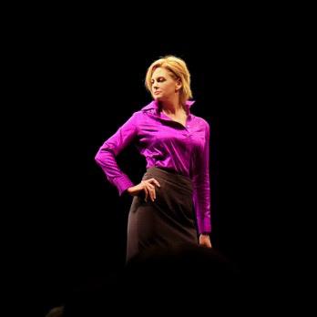 TAVDesigns's tweet image. Doesn't @tlpetti look totally fierce? Featuring the #themeandvariation Asymmetrical blouse in purple. #skfwk #can...