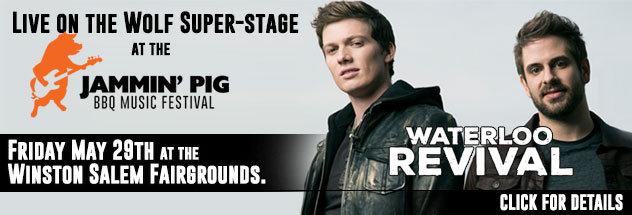 931_TheWolf's tweet photo. Catch my boys @WaterlooRev fri 5 29 on the wolf stage for #jamminpig - love, @onairtater ๐ http://t.co/1UjEb4uBdy