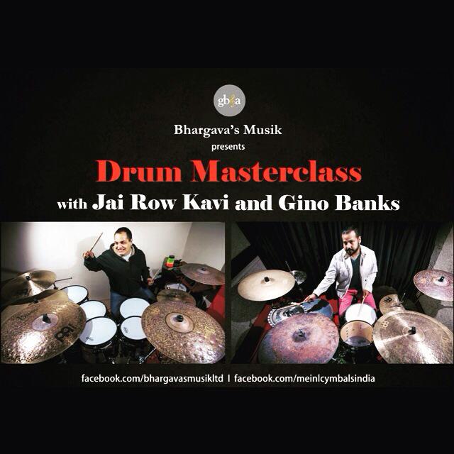 BhargavasMusik's tweet photo. #1daytogo for #Drummasterclass delhi with @meinlcymbals artist @ginobanks83 n @Jaiplaysdrums #meinlcymbals http://t.co/DxBKkJe1Mv