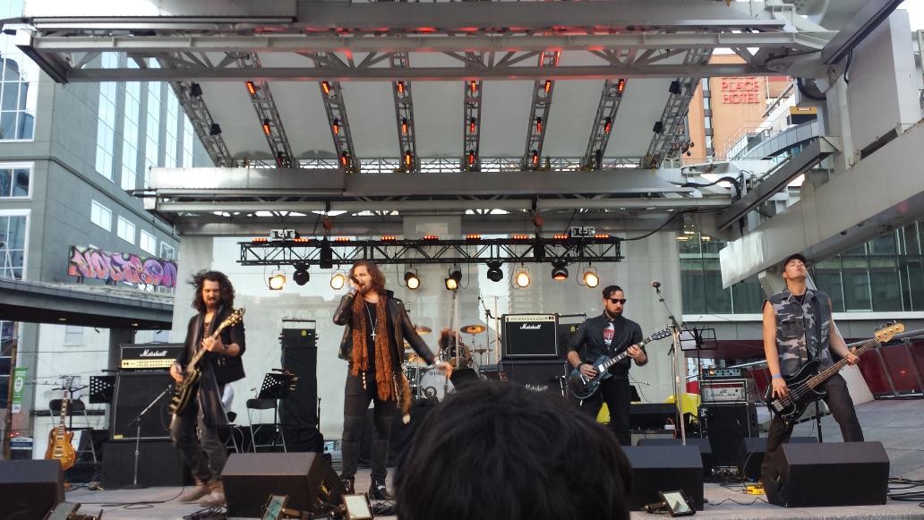 attlassishere's tweet photo. YEAH! @LastBulletMusic peddling their wares LOUDLY! @YDSquare @MonsterRockOrch #instamonster http://t.co/fHoMVUq05N