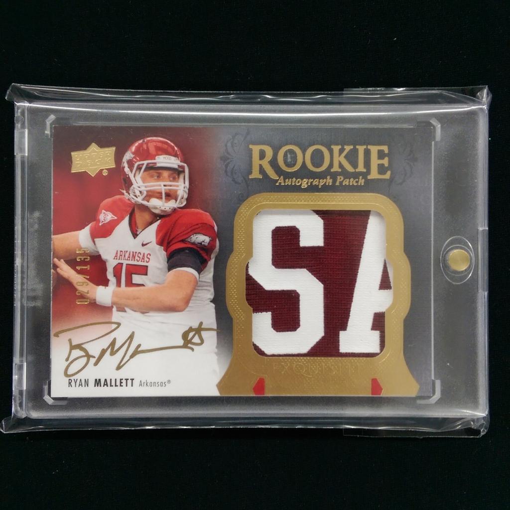 RbiCru7's tweet image. 2011 #RyanMallett @upperdecksports #exquisite #logopatch #autograph #rc /135 #arkansasrazorbacks @UltraProIntl