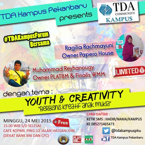 Hei sahabat TDA Kampus, dari pada weekend kalian diisi dengan hal2 biasa aja, mending datang diacara luar biasa ini.