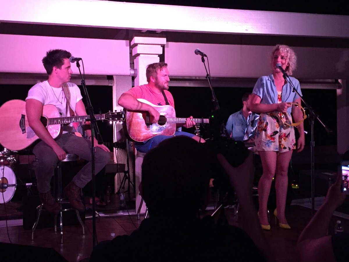 CMT's tweet photo. Kicking off #BootsOnTheBeach at @sandalsresorts with @joshdorr @loganmize and @camcountry! More on Snapchat: CMT. http://t.co/E94zbNi1dn