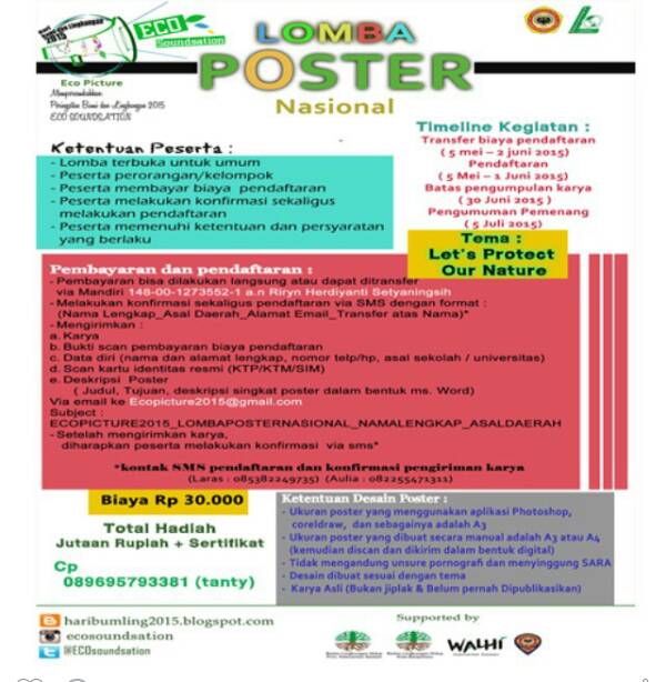 ECOSoundsation's tweet photo. @SkundaOfficial | Lomba Poster Nasional | 5 Mei-1 Juni'15 | Pendaftaran pd CP yg tertera #LombaPosterNasional http://t.co/MFE8LZ16fa