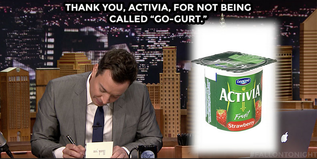 Thank you, Activia, for not being called "Go-Gurt" #FallonTonight