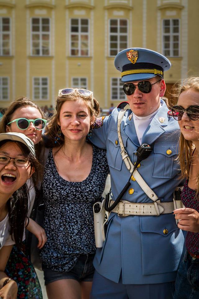PragueEU's tweet photo. We see that smile ... #prague #breakingtherules #castleguard image by @joewakefordcom http://t.co/GFUDwx9mlV