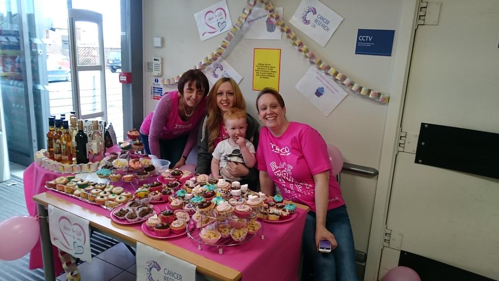 After a fundraising event for race for life, including a tombola and donations for cakes, our team raised £225!