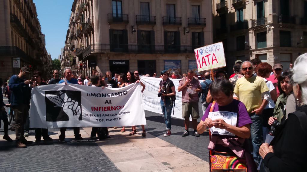 caladona's tweet photo. Per salut, x justícia social, x dret a decidir, x solidaritat amb les dones defensen la terra #MarchAgainstMosanto http://t.co/M7CVLrHFlG