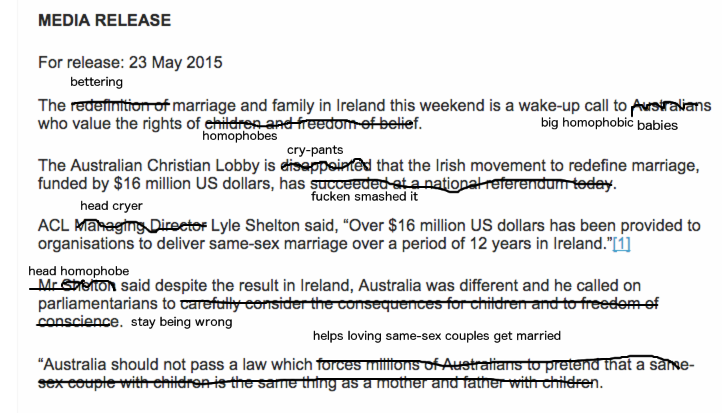 Brocklesnitch's tweet photo. i started fixing the ACL’s media release about Ireland http://t.co/QNi9HBIfgF