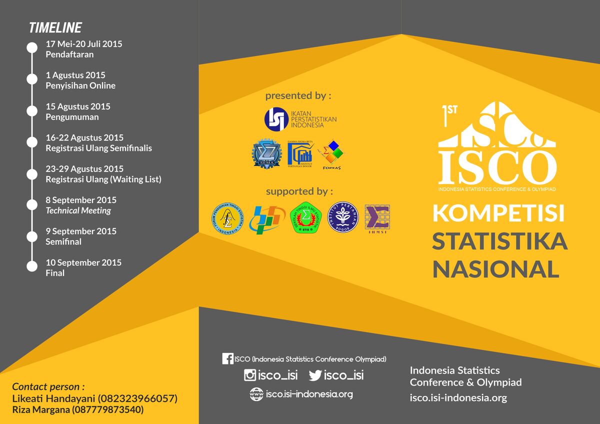 Yuk persiapkan KSN ISCO 2015
#KSN
<a href="/BemFmipaUnila/">BEM FMIPA Unila</a> <a href="/BookFiesta15/">Bonlap Book Fiesta15</a> <a href="/HMP_UMSU/">HMP Matematika UMSU</a> <a href="/himatika_stkip/">HIMA MATEMATIKA</a> <a href="/Himatika_ydb/">HIMATIKA STKIP YDB </a> <a href="/HIMATIKAUNUD/">HIMATIKA UNUD</a>