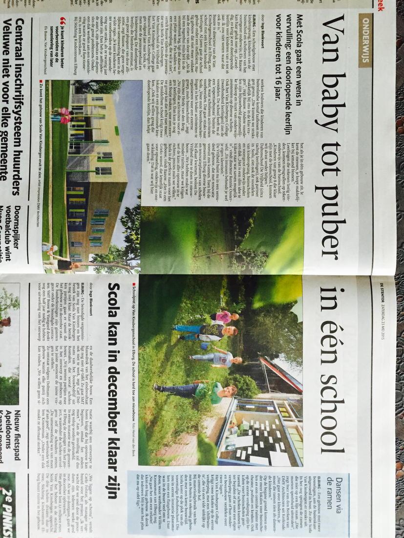 WillemKrooneman's tweet photo. Mooi artikel in @ds_NoordVeluwe over Scola van Kinsbergen. Doorgaande leerlijn, #samen onder een dak #bouwen http://t.co/ahjR0VguZM