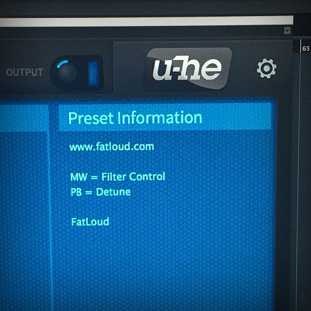 Working on new presets pack. #FatLoud #FatLoops #uhe #hive