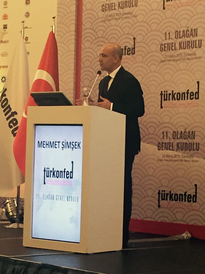 #turkonfed2015  Genel Kurulunda maliye Bakanı Mehmet Şimşek'i misafir ediyor