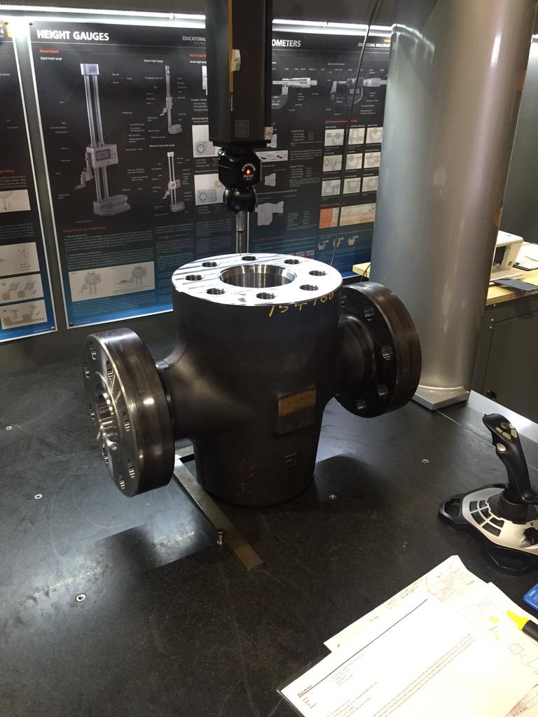 Final inspection of a Gate Valve machined on one of Mazak Integrex e500's <a href="/Omnitool_Ltd/">Omnitool</a>